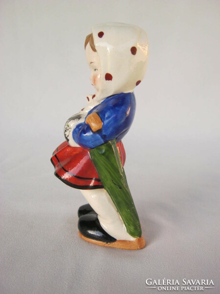 Little girl with an umbrella old German sitzendorf porcelain figure 12 cm