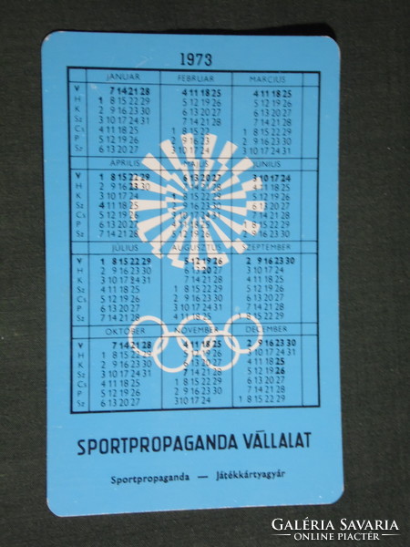 Card calendar, sports propaganda, Olympic champions, fencing team, dr Bakonyi, miller, bronze medal, 1973, (5)