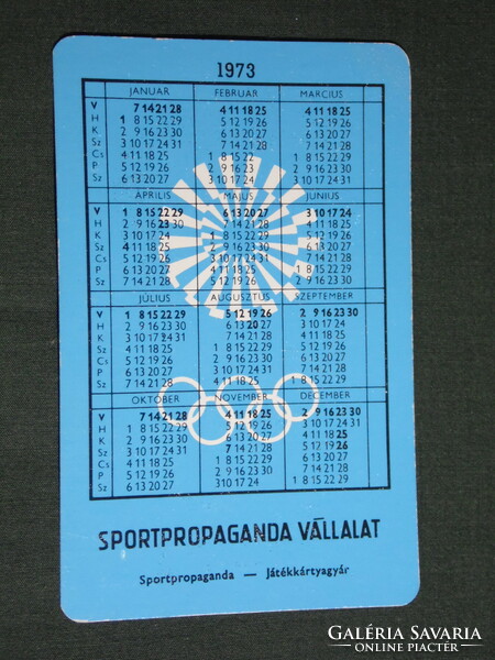Kártyanaptár,Sportpropaganda,Olimpia bajnokok,Horváth György súlyemelő bronzérmes, 1973,   (5)