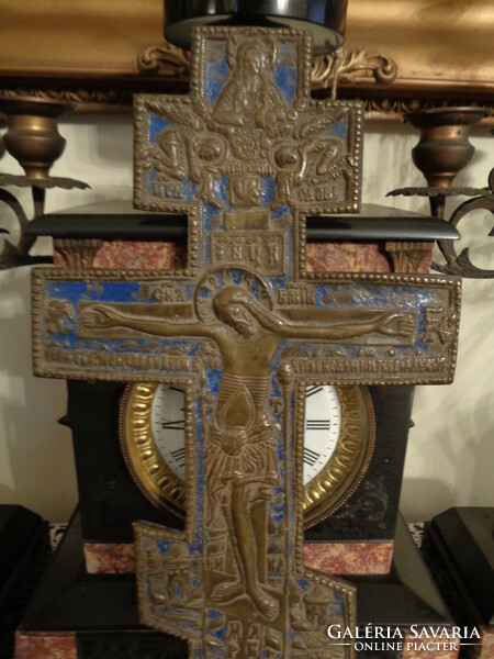 19th century orthodox bronze cross - crucifix