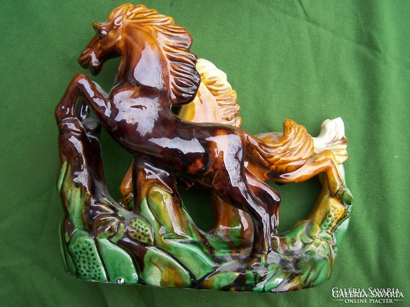 Austrian majolica equestrian statue