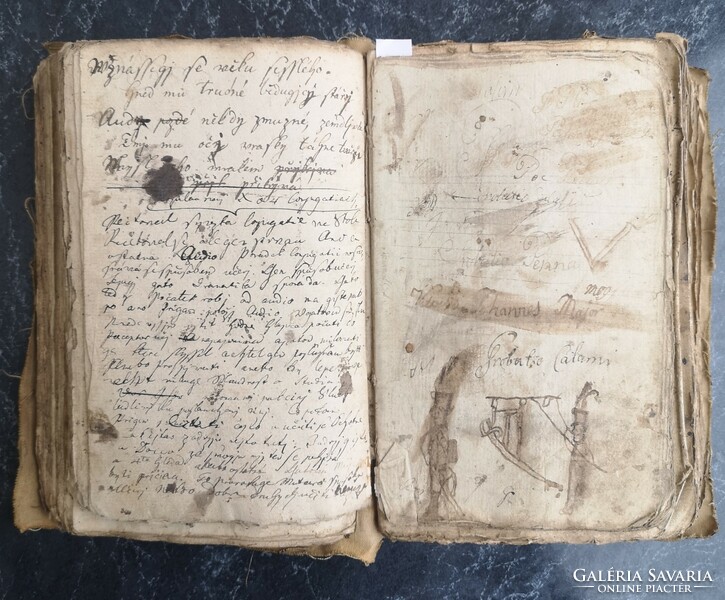 Manuscript book from the early 1800s, supplemented with an 18th century print. Rarity!