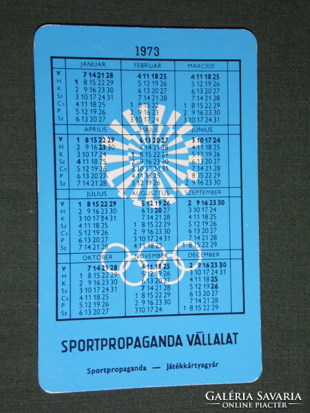Card calendar, sports propaganda, Olympic champions, slapping gauze kayaker bronze medalist, 1973, (5)