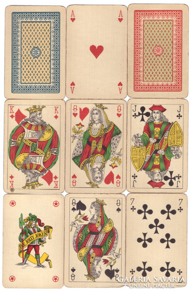 1. Double deck of French cards 104 cards + 6 jokers playing card factory around 1970 Genoese card picture
