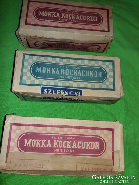 Antique Kaposvár and Szerencsi cube - mocha sugar boxes are only one according to the pictures