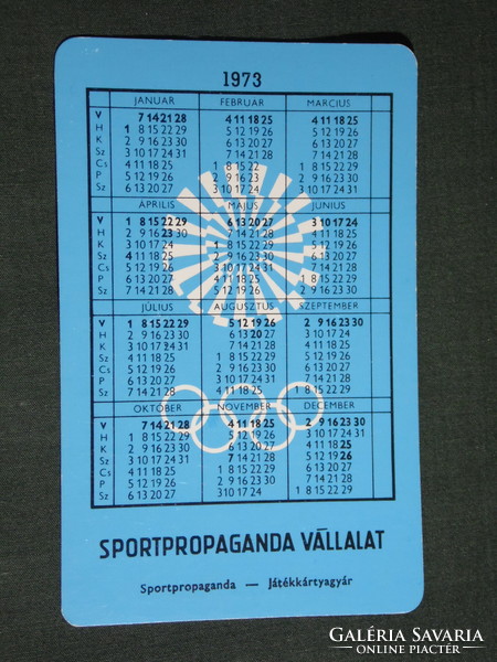 Card calendar, sports propaganda, Olympic champions, József Csatári wrestling bronze medalist, 1973, (5)