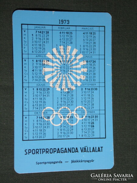 Kártyanaptár,Sportpropaganda,Olimpia bajnokok,Kulcsár Győző párbajtőrvívó bronzérmes, 1973,   (5)