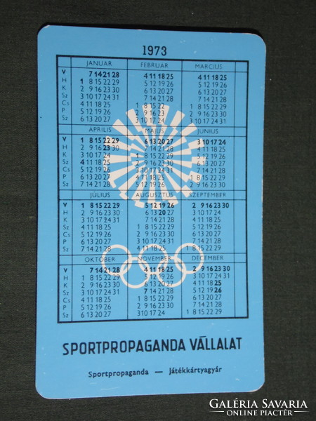 Kártyanaptár,Sportpropaganda,Olimpia bajnokok,női tőrcsapat,Bóbis,Rejtő, ezüstérmes, 1973,   (5)