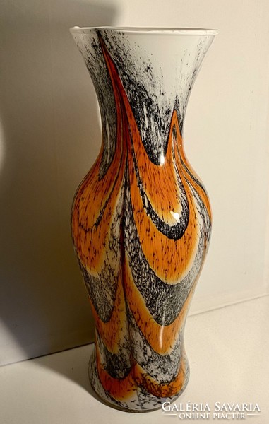 Carlo moretti opaline florence orange large (34 cm) glass vase, decor vase, table decoration