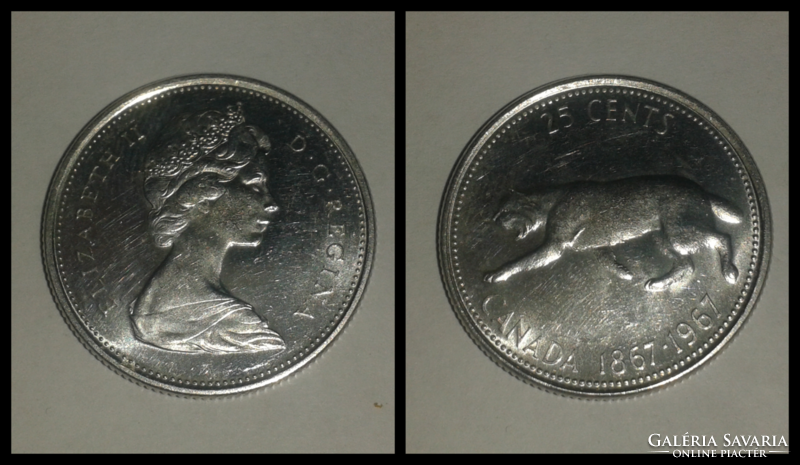 Canada silver 25 cents, 1967