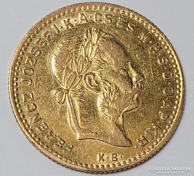 Arany 4 Forint / 10 Frank 1887 Ferenc József