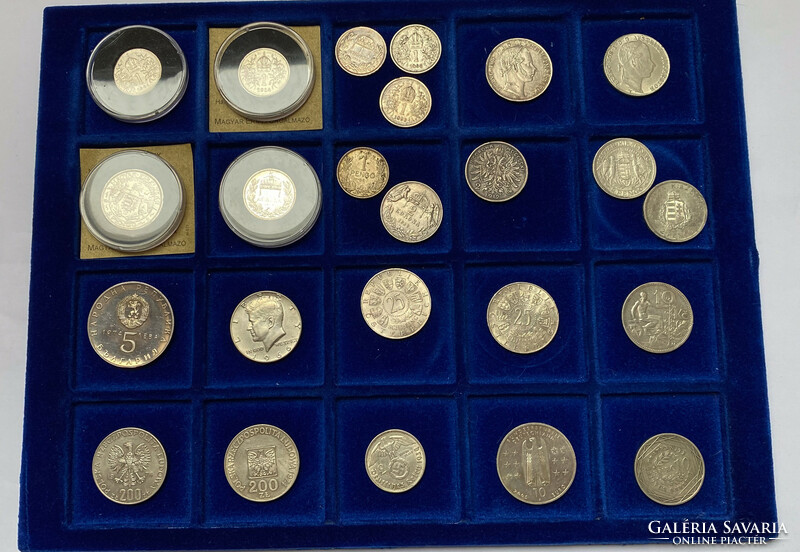 Silver coin collection in case.