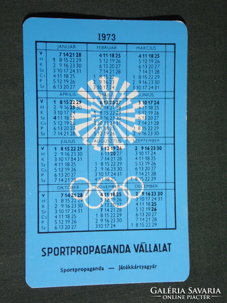 Kártyanaptár,Sportpropaganda,Olimpia bajnokok,Magyar labdarúgó válogatott ezüstérem, 1973,   (5)