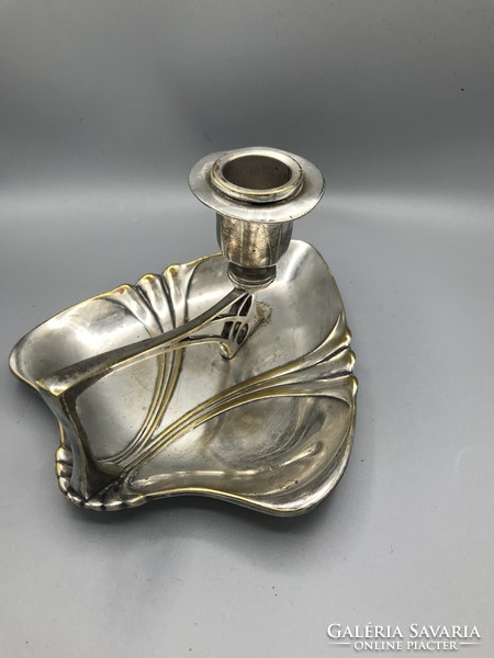 1900s art nouveau wmf hand candle holder, silver plated