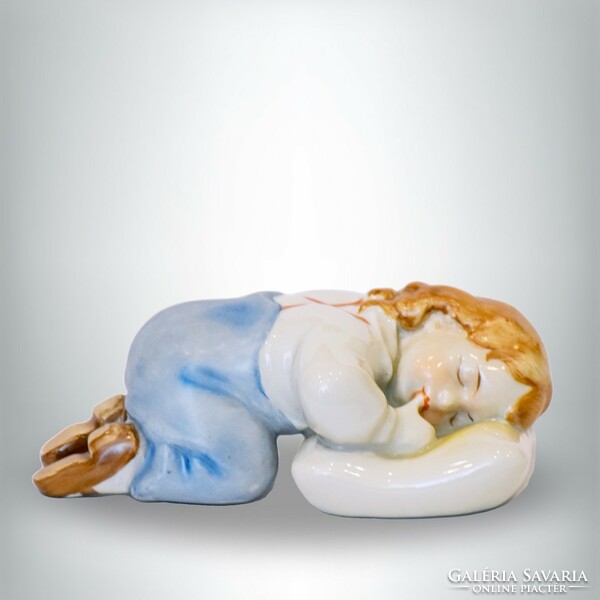 Zsolnay, a sleeping child figure