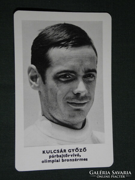 Card calendar, sports propaganda, Olympic champions, kulcsár winning duelist bronze medalist, 1973, (5)