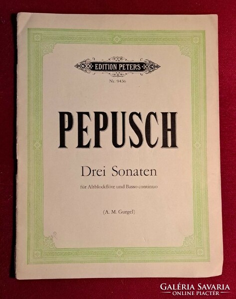 Johann Christoph Pepusch kotta Leipzig kiadás ,ritka!