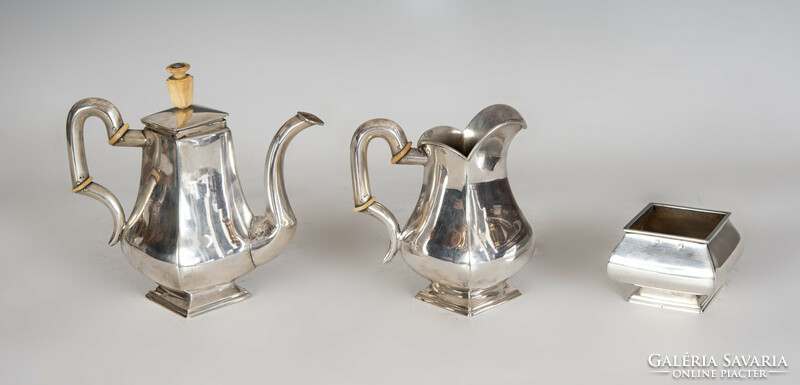 Silver art deco coffee set