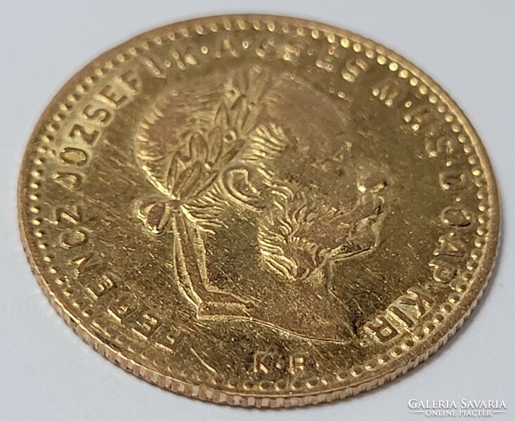 Gold 4 forints / 10 francs 1887 József Ferenc