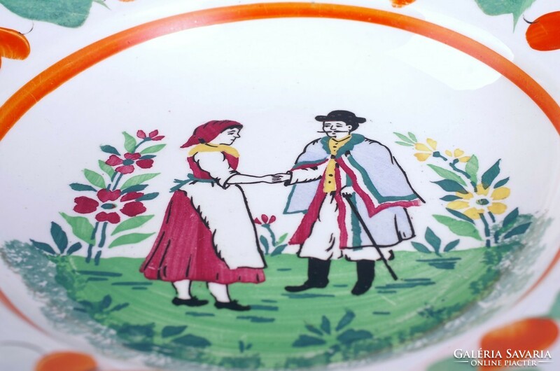 Pair of Wilhelmsburg plates, folk Hungarian costume
