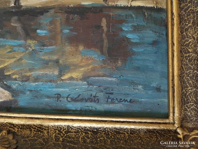 Ferenc P. Kováts - Bód lake, marked, original frame - Nagybánya painting