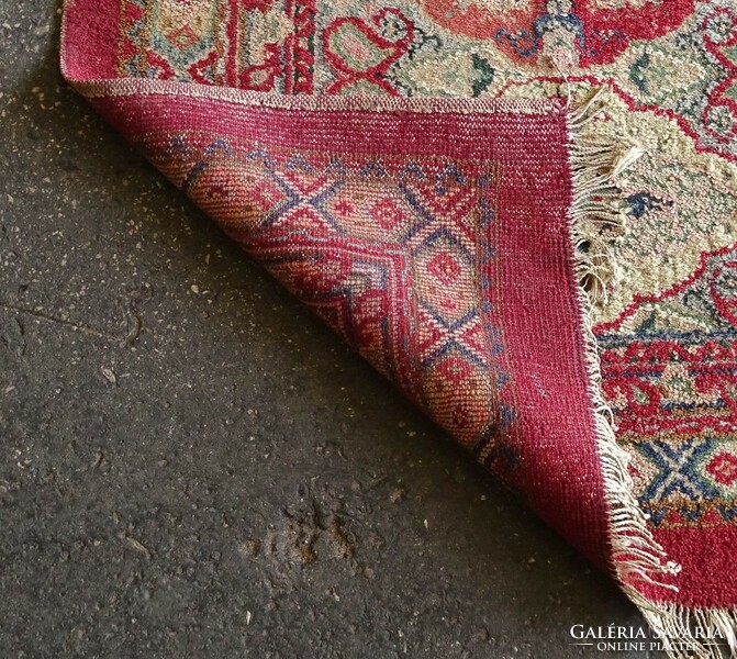 1K969 old art deco long carpet Persian carpet ~ 1930 medallion row in the middle 203 x 83 cm