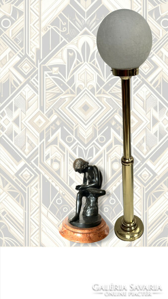 Restored antique copper floor lamp candelabra 135 cm high
