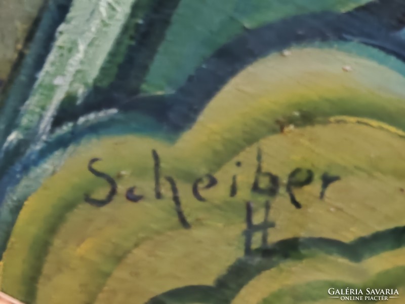 Scheiber Hugo painting with sign.