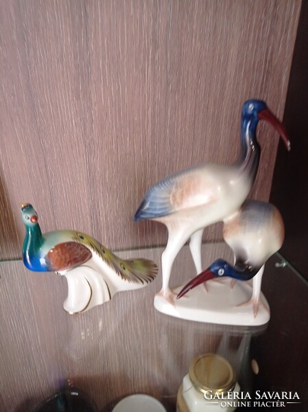 Ravenclaw porcelain heron + peacock