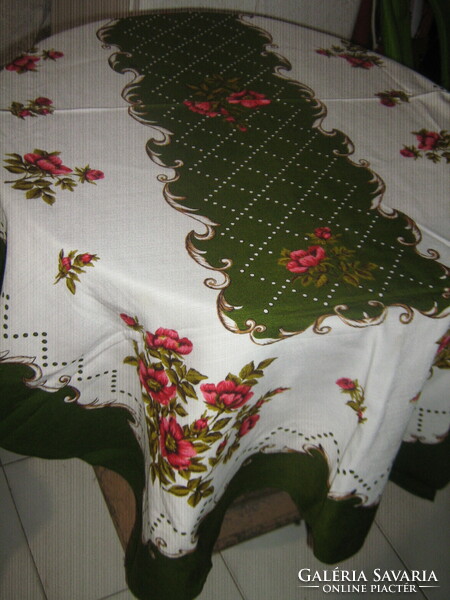 Beautiful vintage rose tablecloth