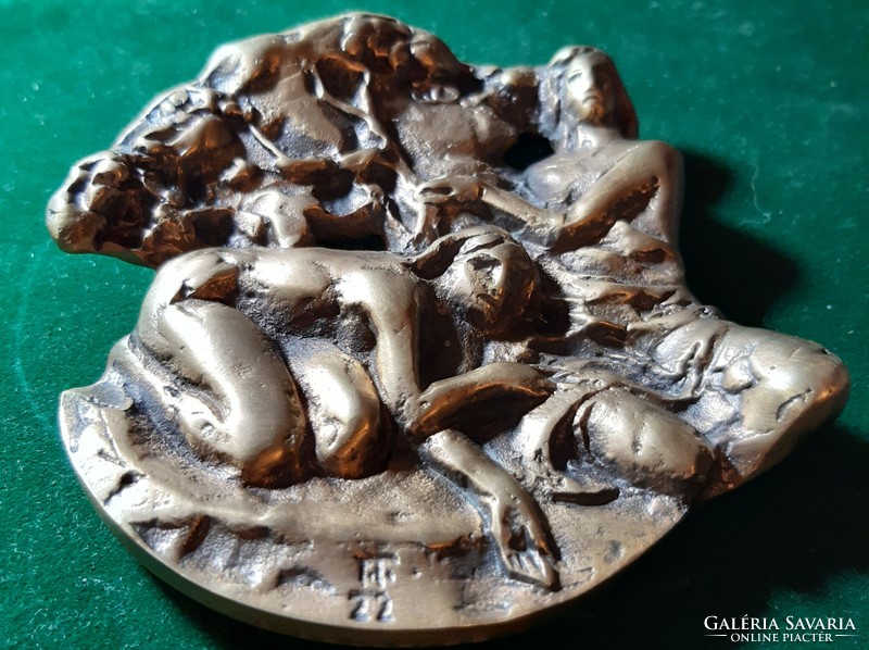 Farkas Ferenc: nymphs, 2022. Annual wedge membership fee medal, small sculpture