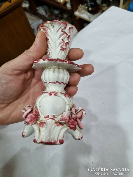 Old earthenware candle holder