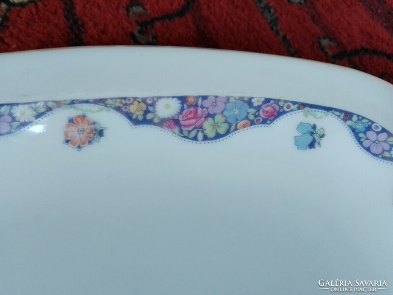 Old special shaped Czech Altrohlau oval square large serving plate with baked cookies
