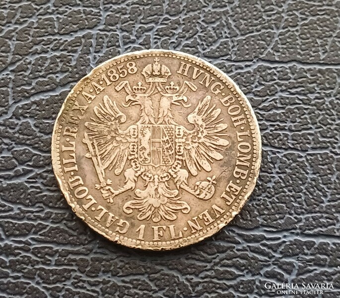 Worn 1 florin 1858 a (Vienna) vg.