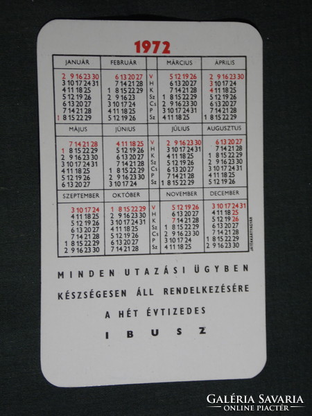 Card calendar, 70 years old Ibus travel agency, Budapest, Yugoslavia, Korcula detail, 1972, (5)