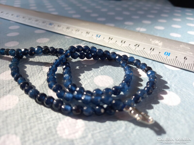 Cornflower blue sapphire string of beads (rondelle cut)