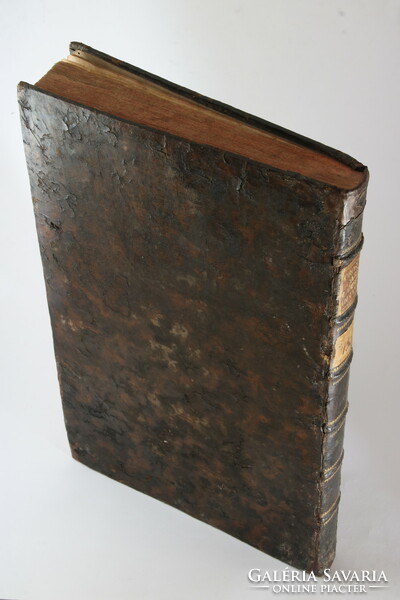 1750 - hatalmas méretű antik könyv bőrkötésben - 24x38 cm !!!