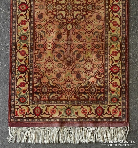 1K990 antique oriental Persian rug with huge fringes 100 x 232 cm