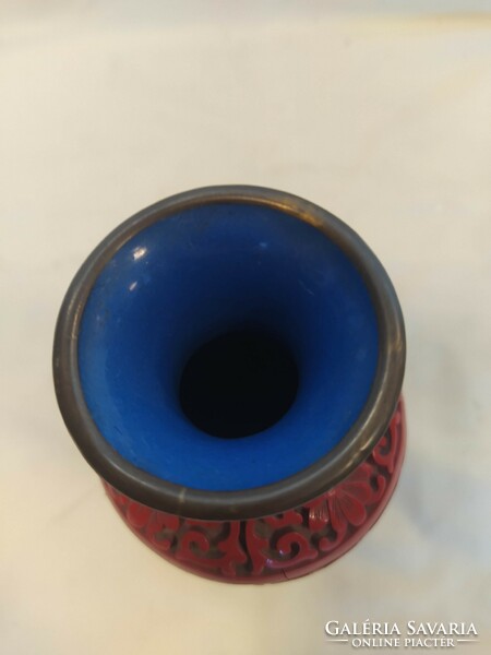 Chinese cinnabar lacquer carved vase