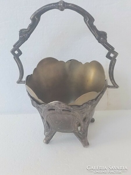 Antique art nouveau silver basket from Vienna