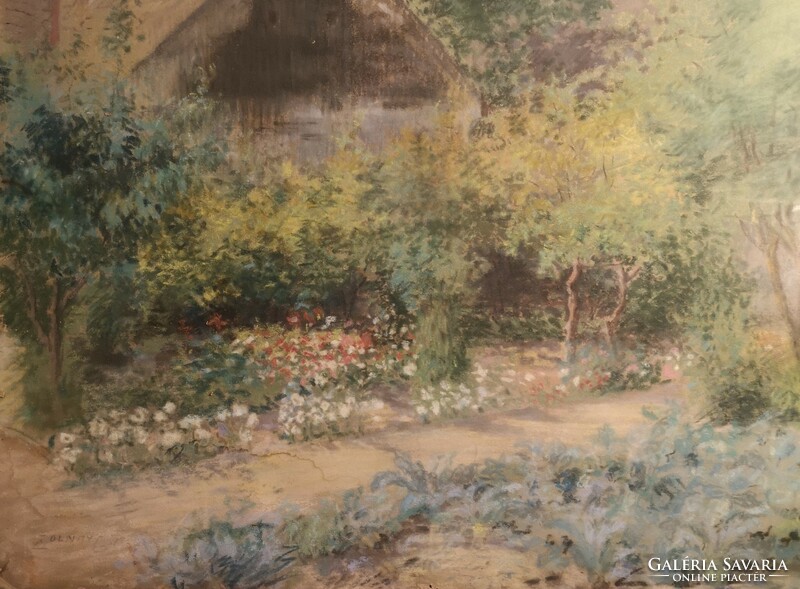 Géza Zolnay (1886-1965): flower garden. Marked, flawless.