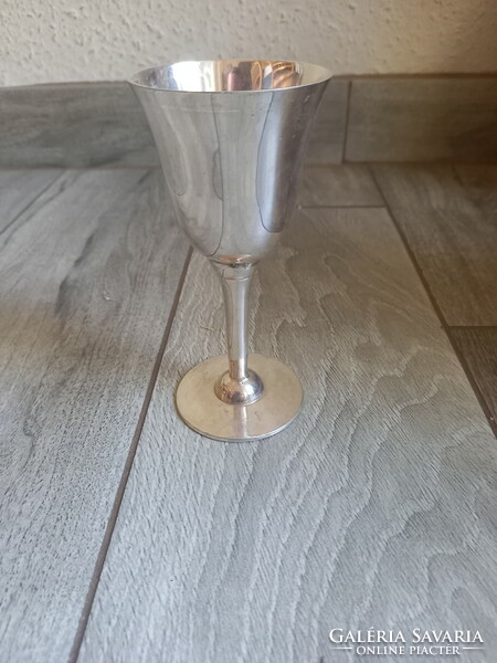 Szép régi ezüstözött talpas pohár (13,5x6,3 cm)