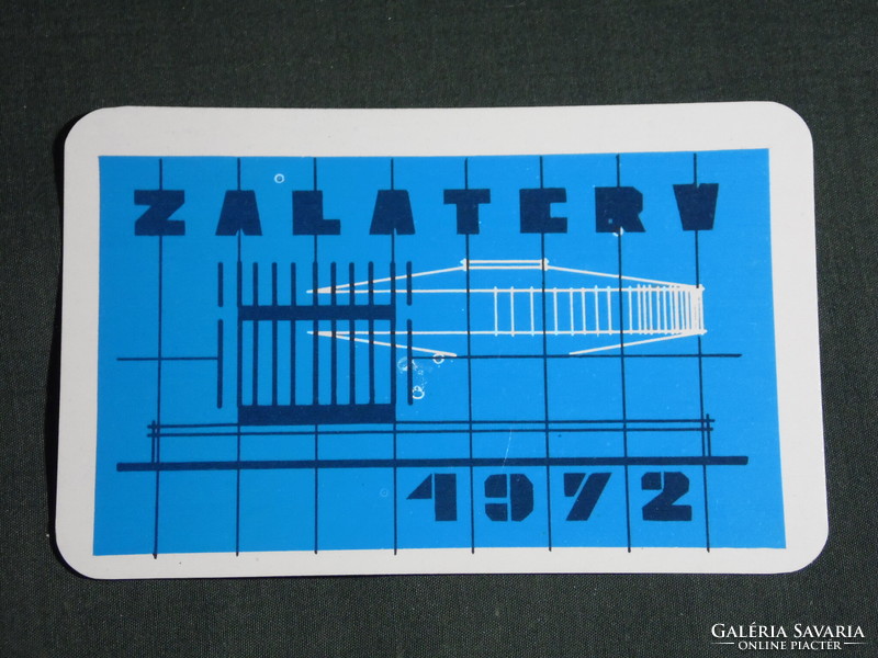 Kártyanaptár, Zalatervtervező beruházó vállalat, Zalaegerszeg ,grafikai rajzos, 1972,   (5)