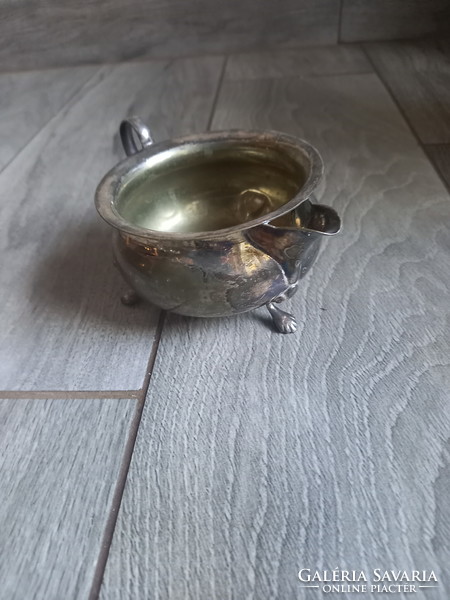 Antik oroszlánlábas ezüstözött tejszín/citrom kiöntő (7x13,2x9 cm)