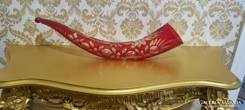 43 Cm rare !! Crimson red glass curled