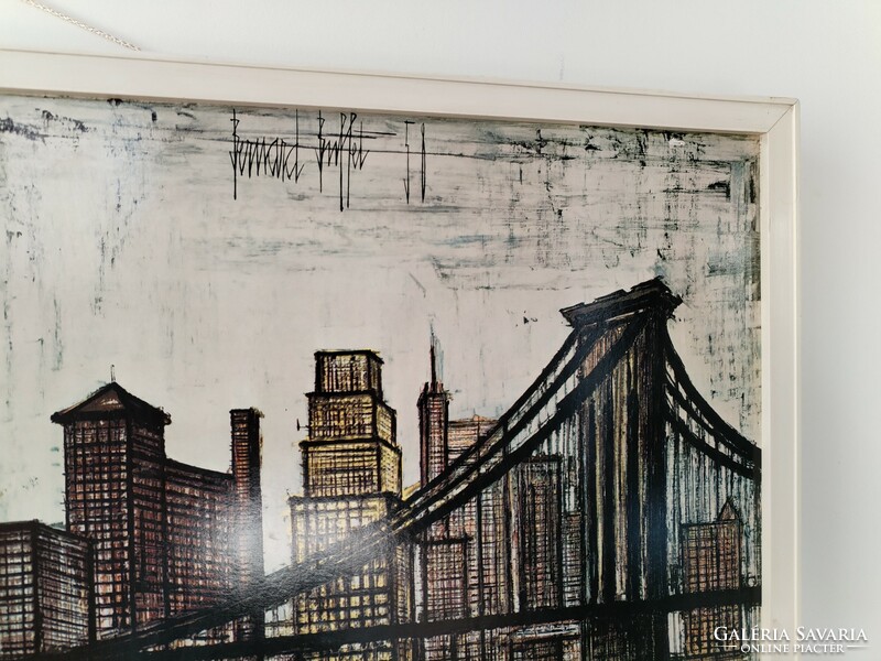 Bernard buffet - brooklyn bridge/ lithographic print