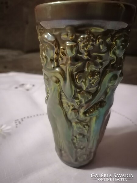 Zsolnay eozin szüretelő pohár
