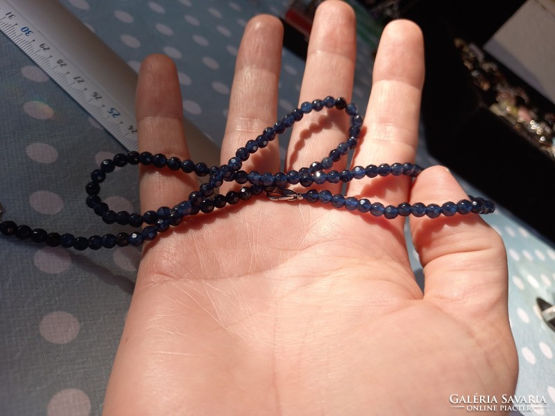 Cornflower blue sapphire string of beads (rondelle cut)