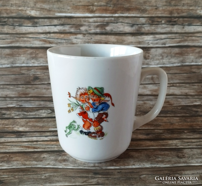 Old Zsolnay fairy tale pattern children's mug