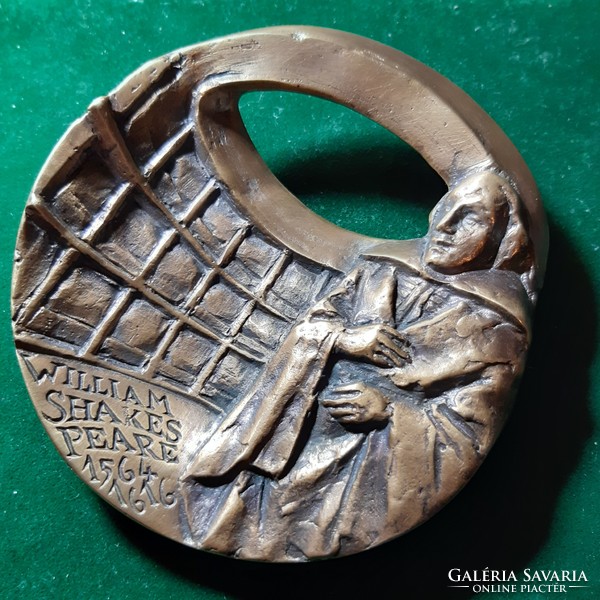 Farkas Ferenc: w. Shakespeare, wedge medal, small sculpture